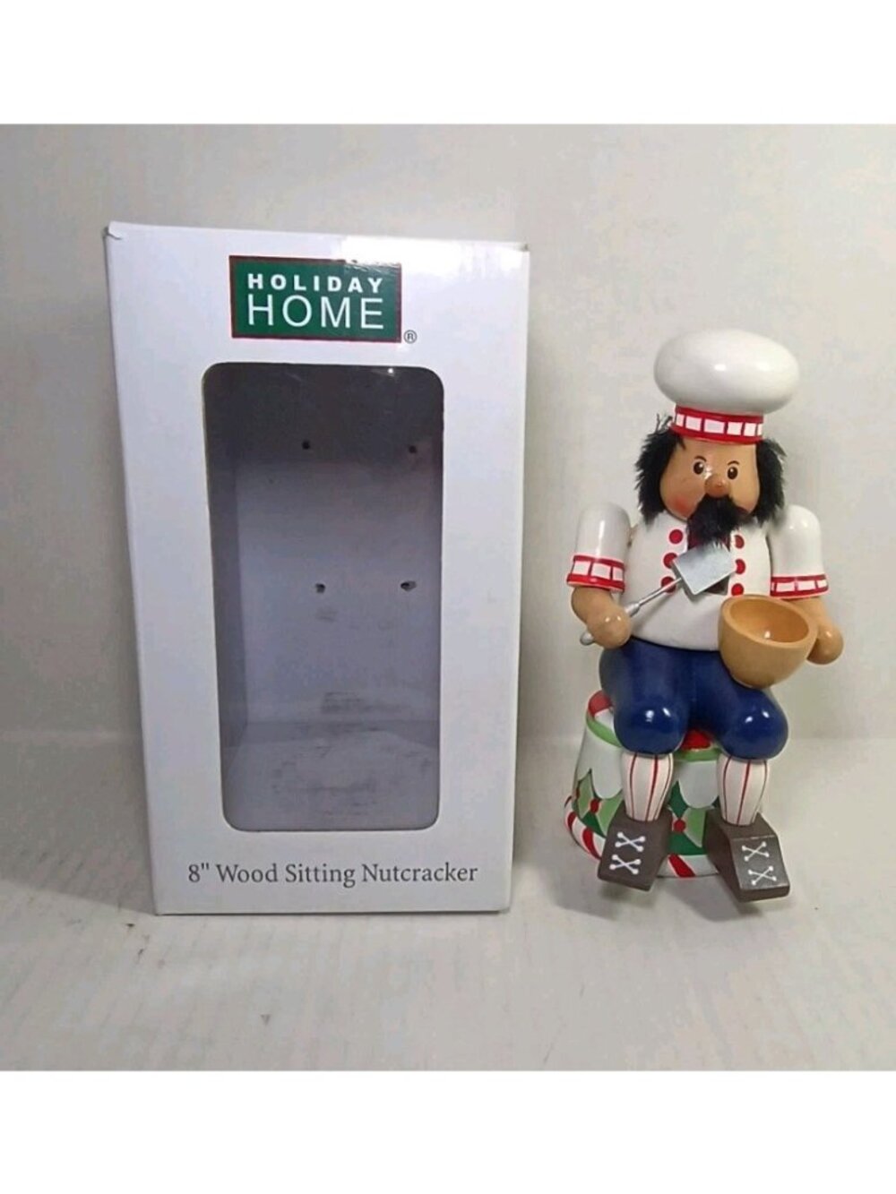 Rare Chef Christmas 8” Sitting Nutcracker By Holiday Home